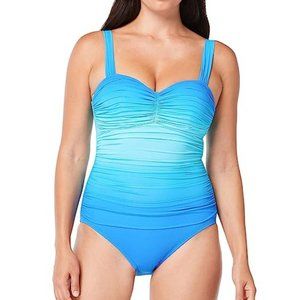 NWT! Bleu Rod Beattie Surf Bleu Shirred Underwire One Piece Swimsuit 18W…